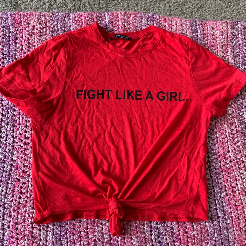 “Fight like a girl” crop top